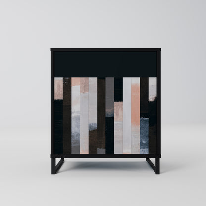 Credenza COLLAGE OF RECTANGLES a 1 anta con finitura nera