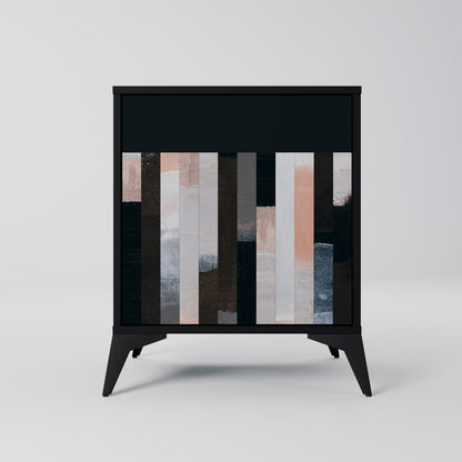 Credenza COLLAGE OF RECTANGLES a 1 anta con finitura nera