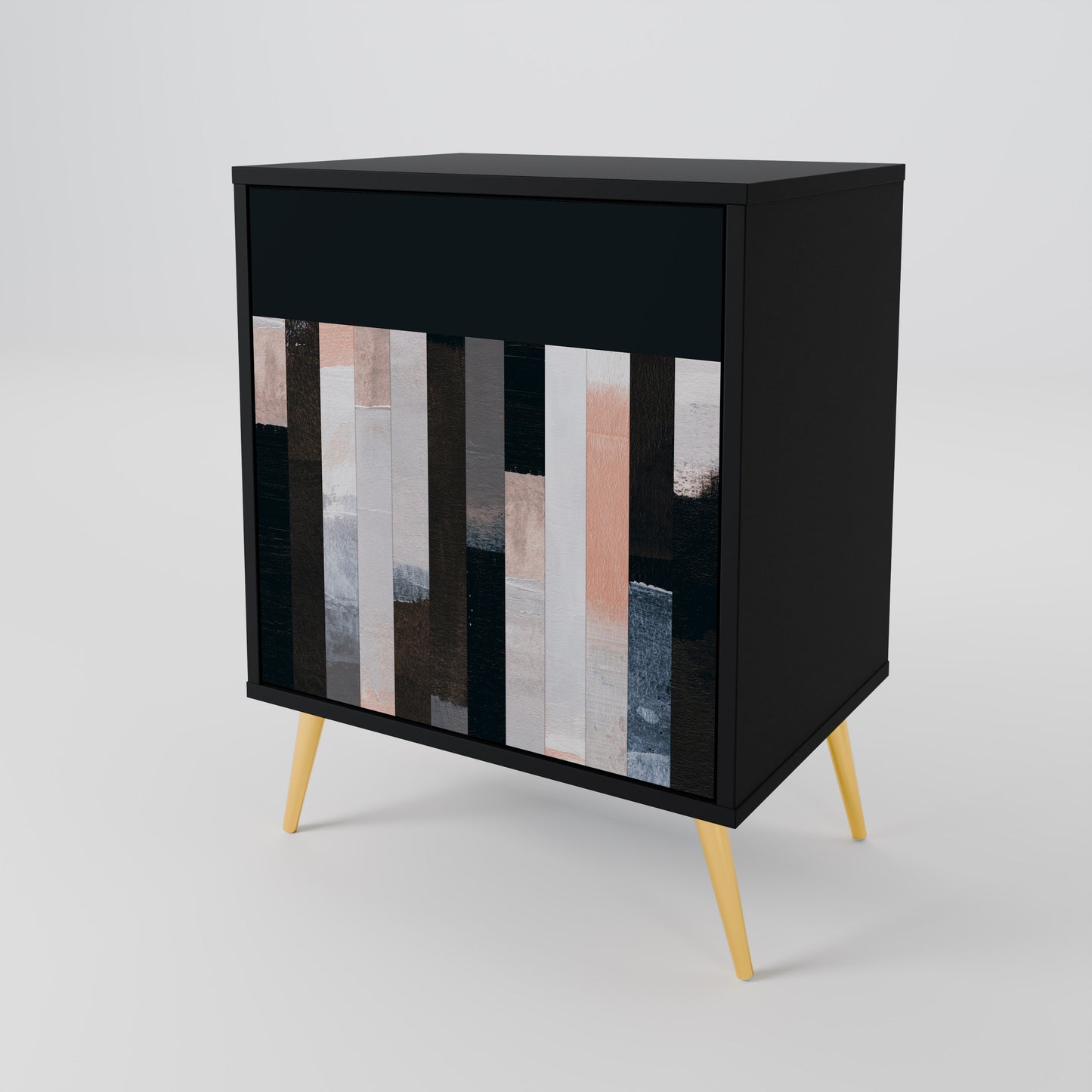 Credenza COLLAGE OF RECTANGLES a 1 anta con finitura nera