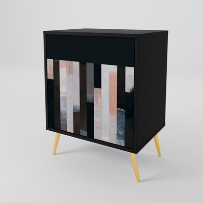 Credenza COLLAGE OF RECTANGLES a 1 anta con finitura nera