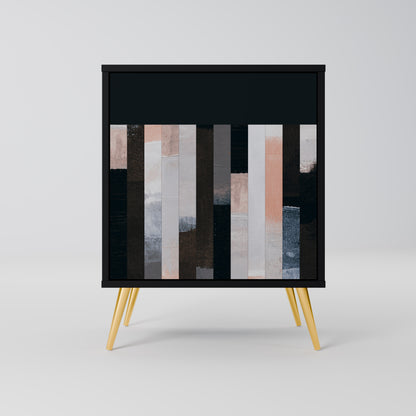 Credenza COLLAGE OF RECTANGLES a 1 anta con finitura nera