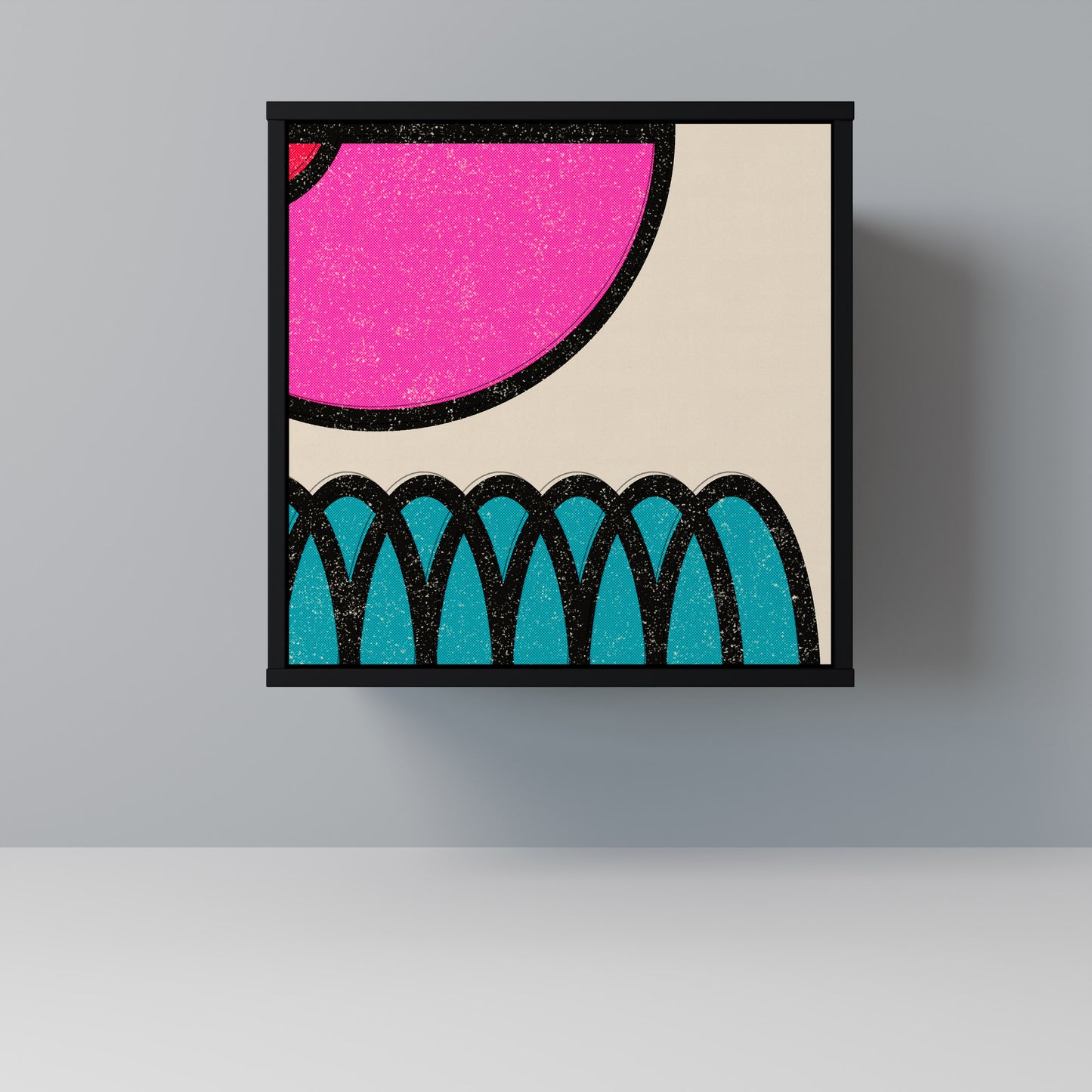 Credenza GEOMETRIC RHAPSODY a 1 anta con finitura nera