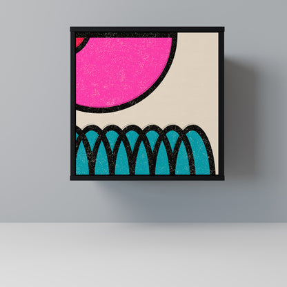 Credenza GEOMETRIC RHAPSODY a 1 anta con finitura nera