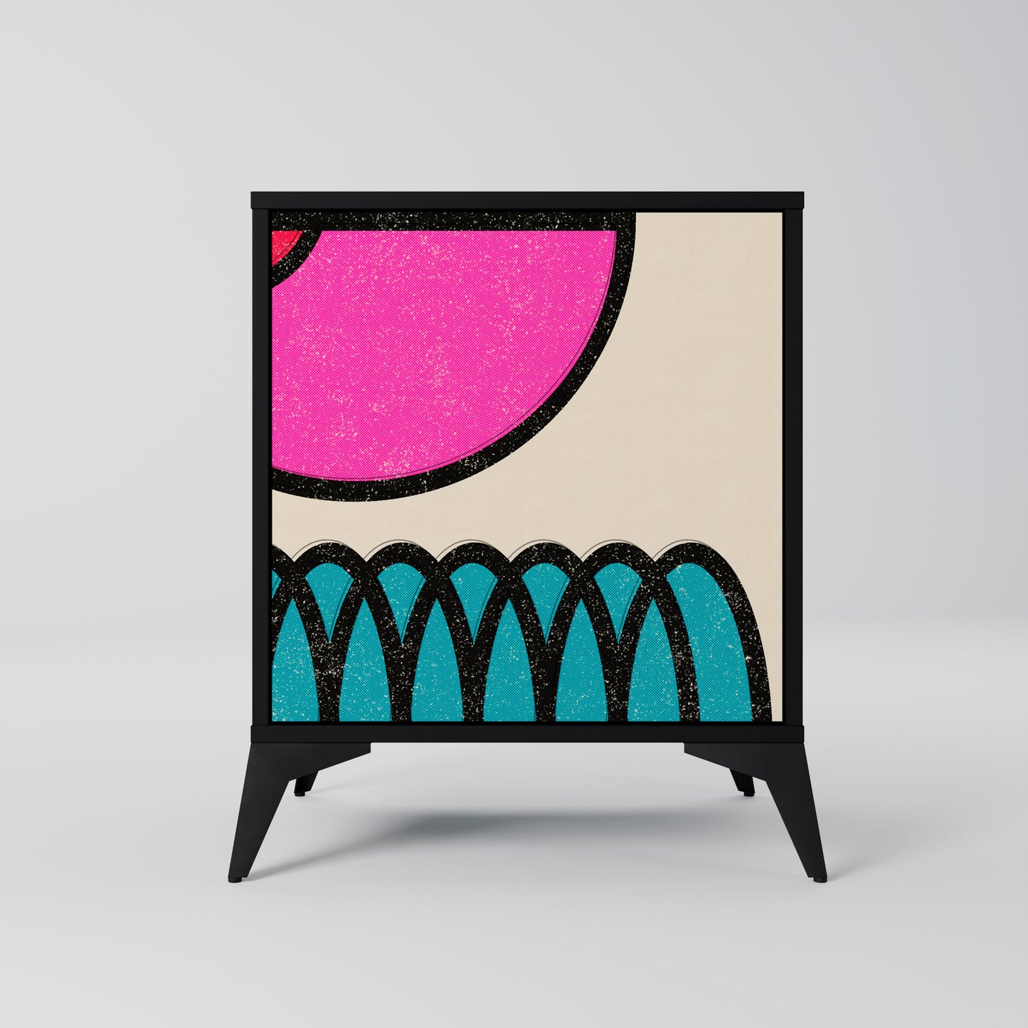 Credenza GEOMETRIC RHAPSODY a 1 anta con finitura nera