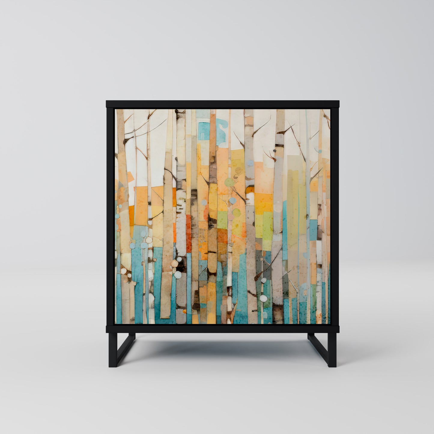 BIRCH KALEIDOSCOPE 1-Door Sideboard in Black Finish