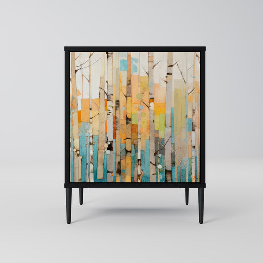 Credenza BIRCH KALEIDOSCOPE a 1 anta con finitura nera