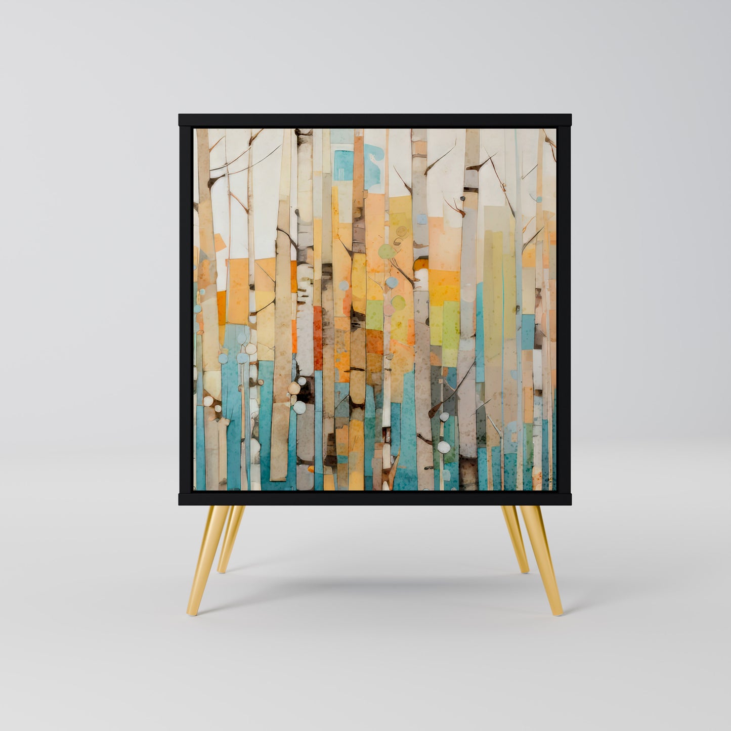 BIRCH KALEIDOSCOPE 1-Door Sideboard in Black Finish