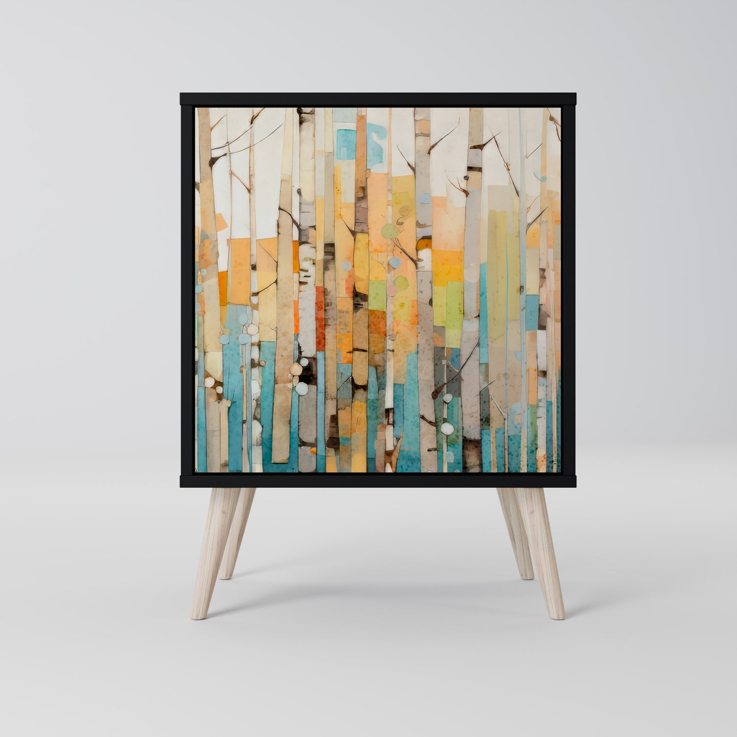 BIRCH KALEIDOSCOPE 1-Door Sideboard in Black Finish