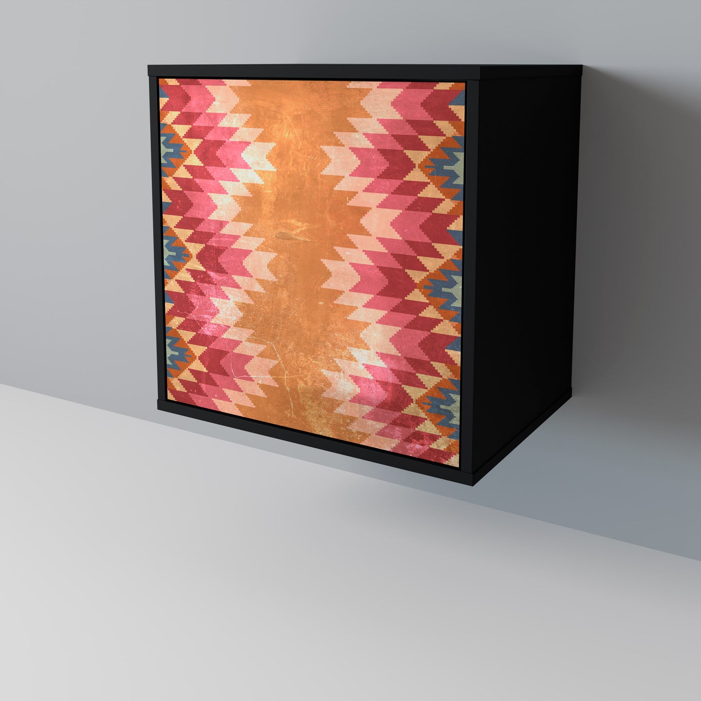 Credenza INDIAN FOLK a 1 anta con finitura nera