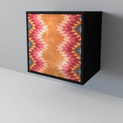 Credenza INDIAN FOLK a 1 anta con finitura nera