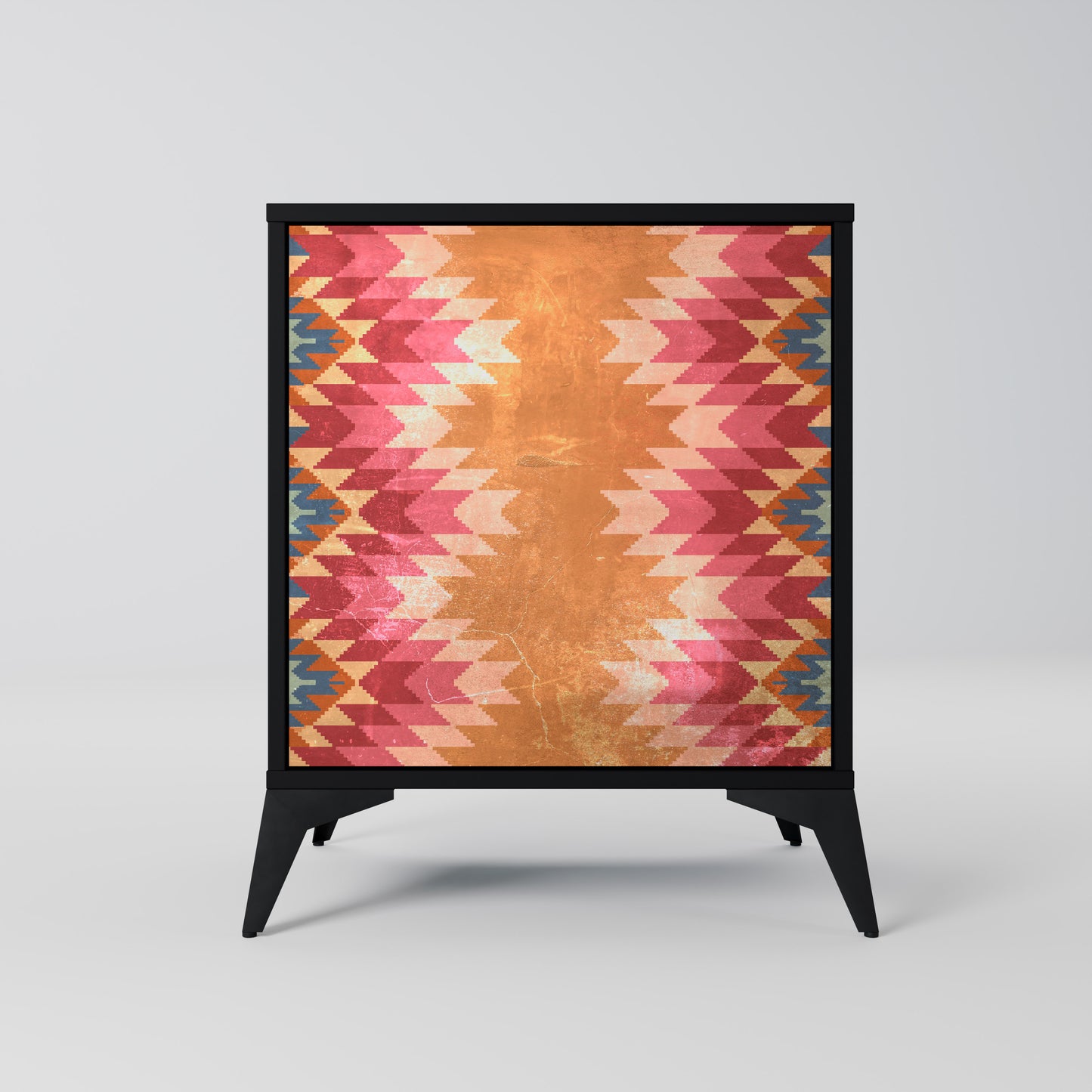 Credenza INDIAN FOLK a 1 anta con finitura nera