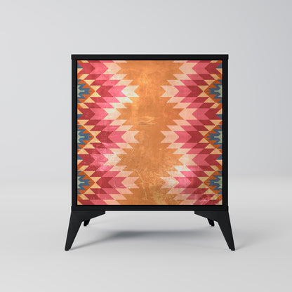 Credenza INDIAN FOLK a 1 anta con finitura nera