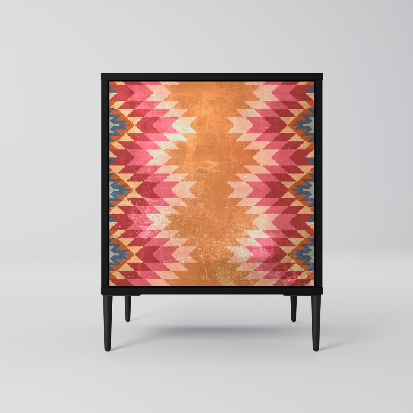 Credenza INDIAN FOLK a 1 anta con finitura nera