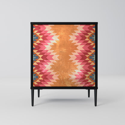 Credenza INDIAN FOLK a 1 anta con finitura nera