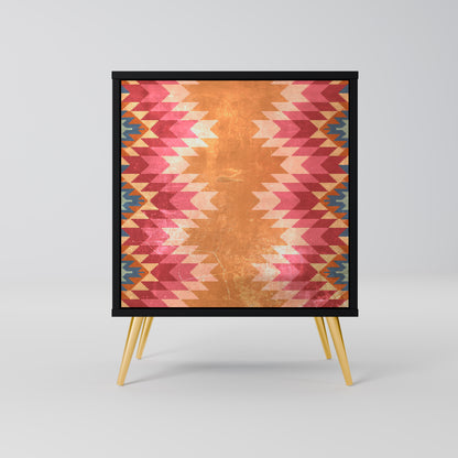 Credenza INDIAN FOLK a 1 anta con finitura nera