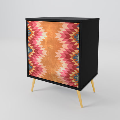 Credenza INDIAN FOLK a 1 anta con finitura nera