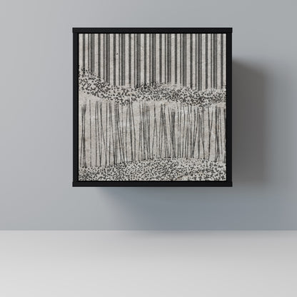 Credenza GRAIN LINES a 1 anta con finitura nera