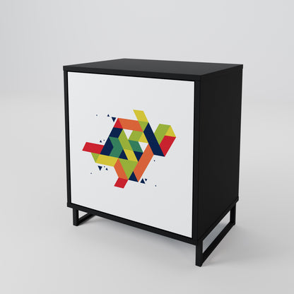 Credenza FUTURE SIGN a 1 anta con finitura nera