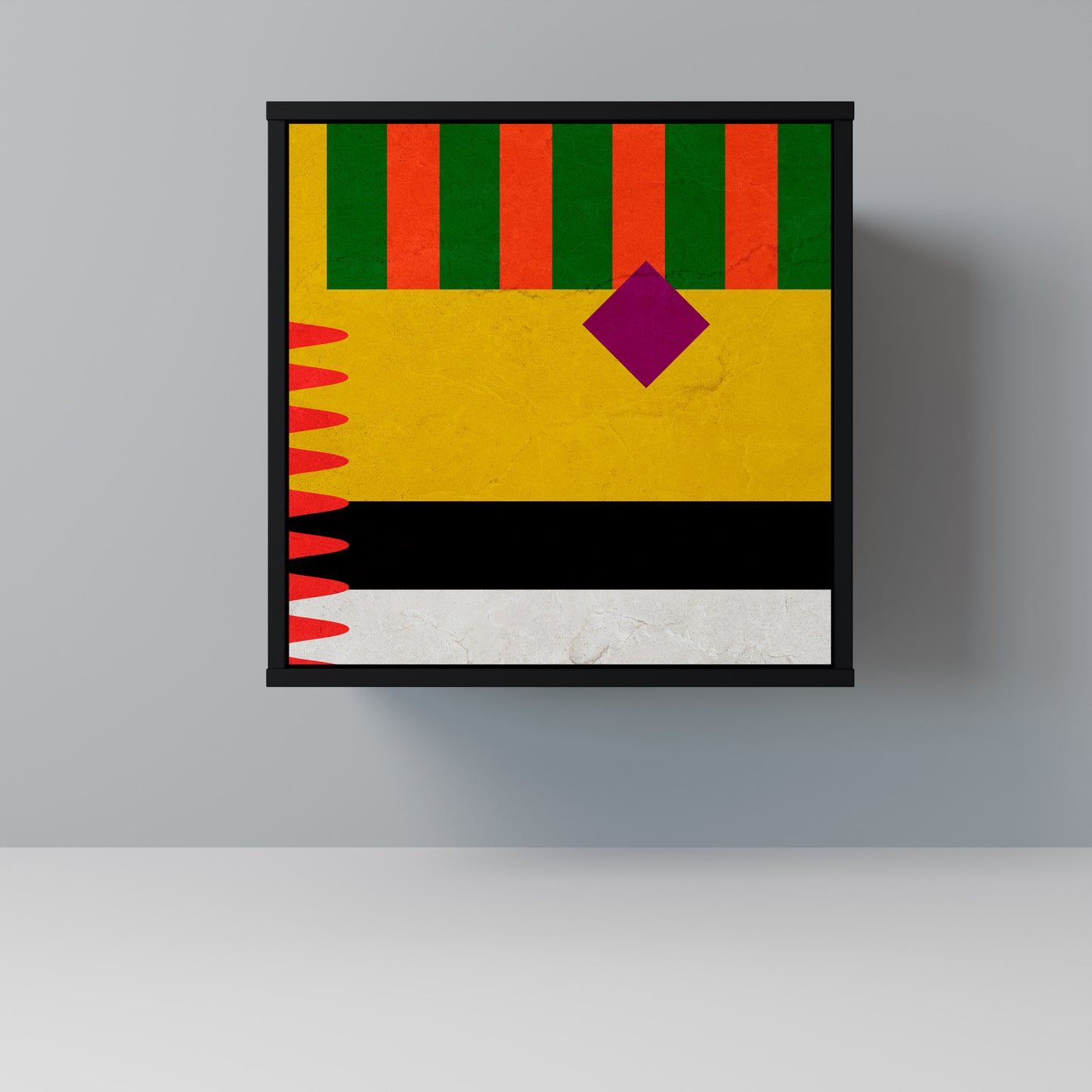 Credenza VIVID ART a 1 anta con finitura nera