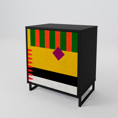 Credenza VIVID ART a 1 anta con finitura nera