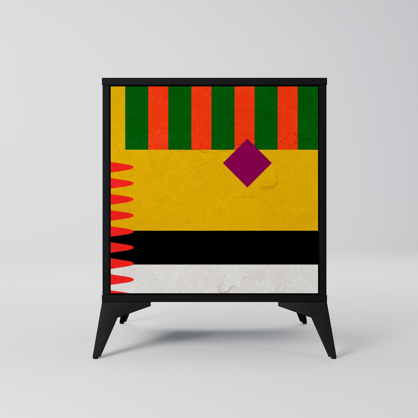 Credenza VIVID ART a 1 anta con finitura nera