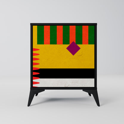 Credenza VIVID ART a 1 anta con finitura nera