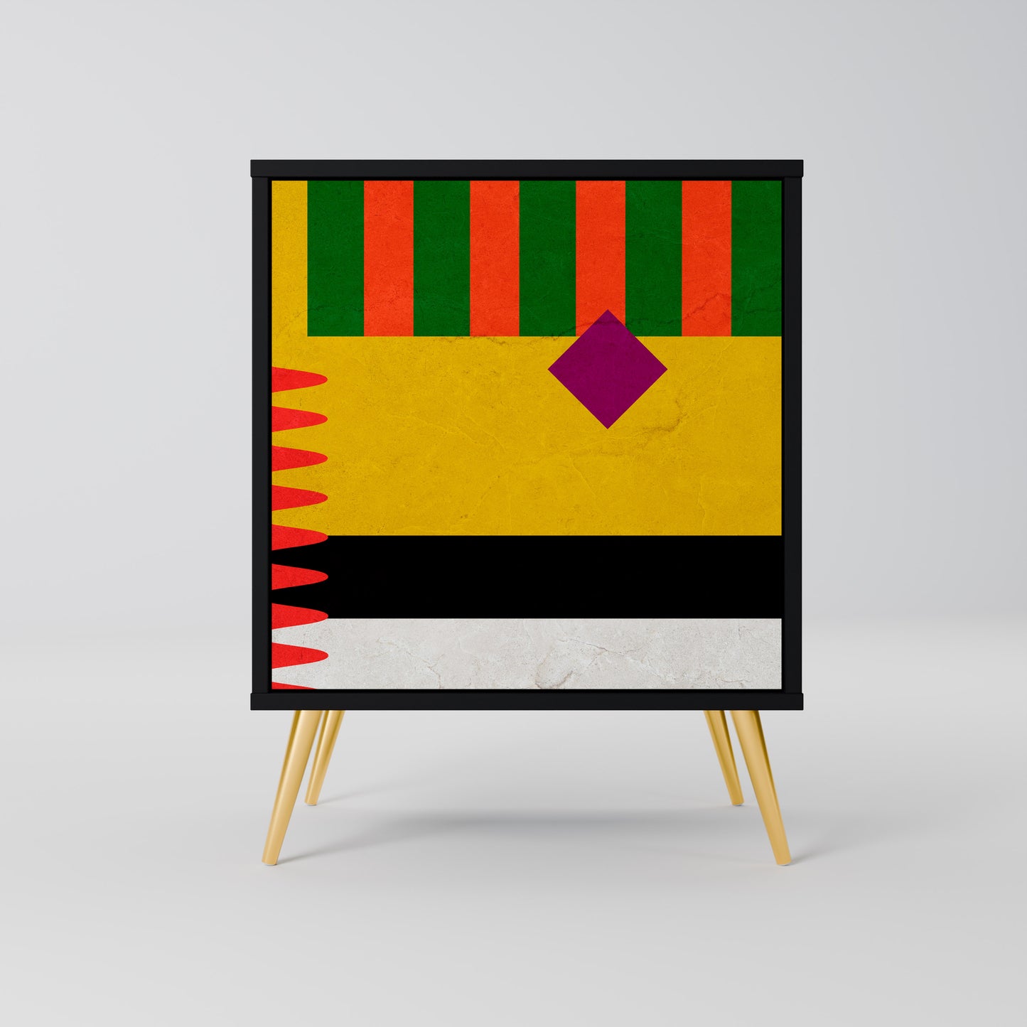 Credenza VIVID ART a 1 anta con finitura nera