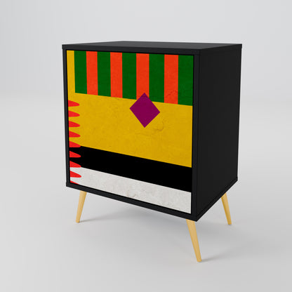 Credenza VIVID ART a 1 anta con finitura nera