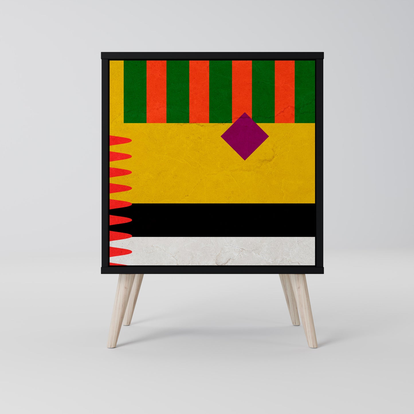 Credenza VIVID ART a 1 anta con finitura nera