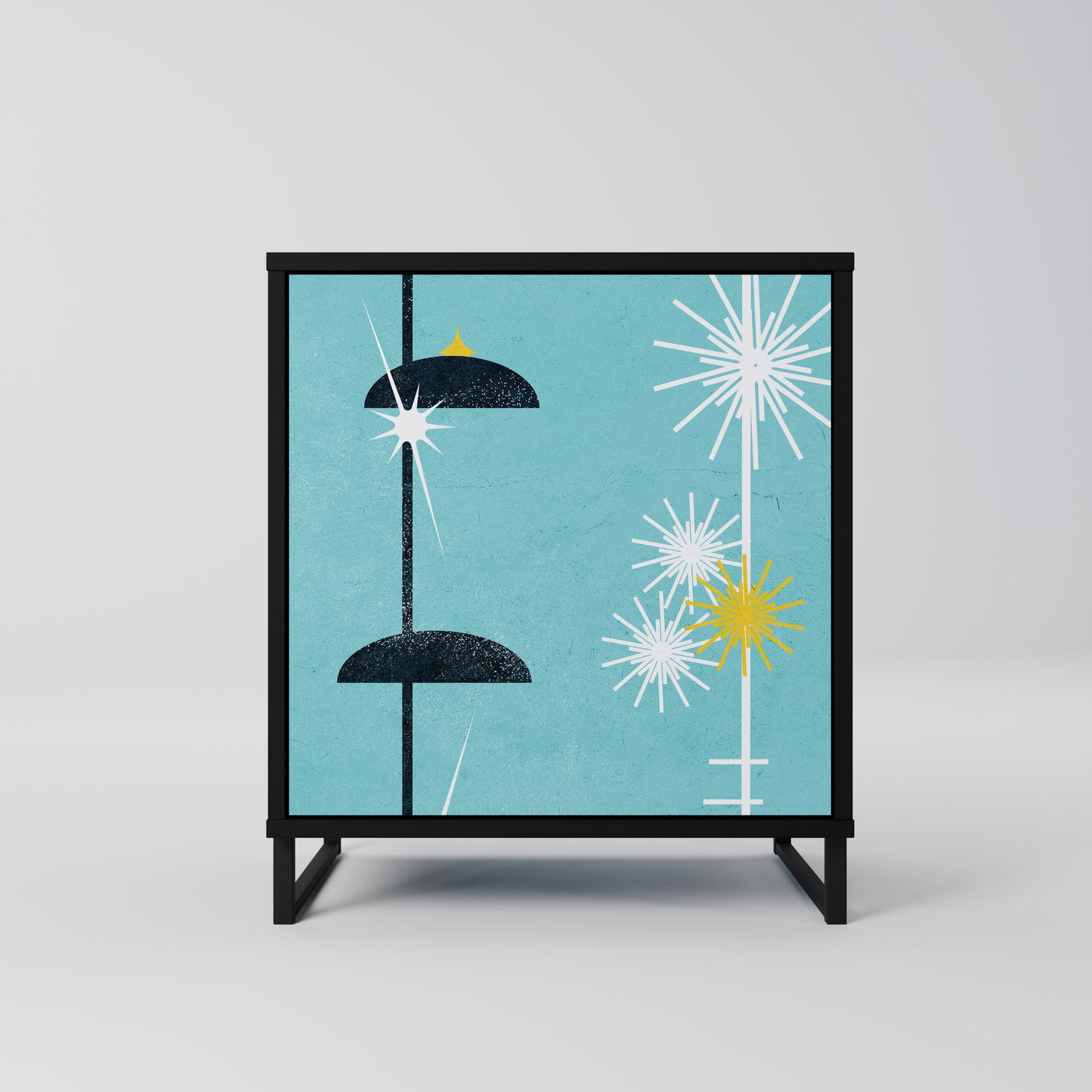 Credenza PATHS TO HAPPINESS a 1 anta con finitura nera