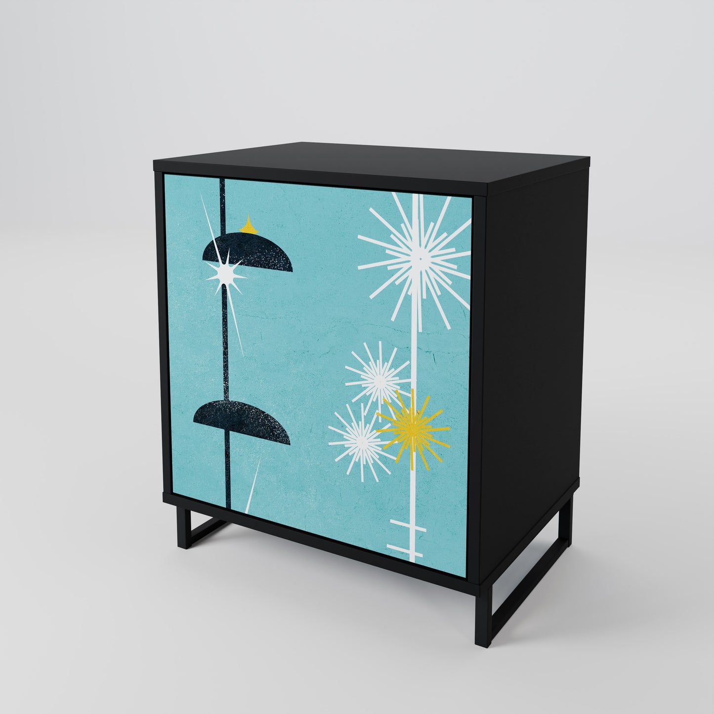 Credenza PATHS TO HAPPINESS a 1 anta con finitura nera