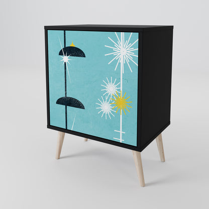 Credenza PATHS TO HAPPINESS a 1 anta con finitura nera