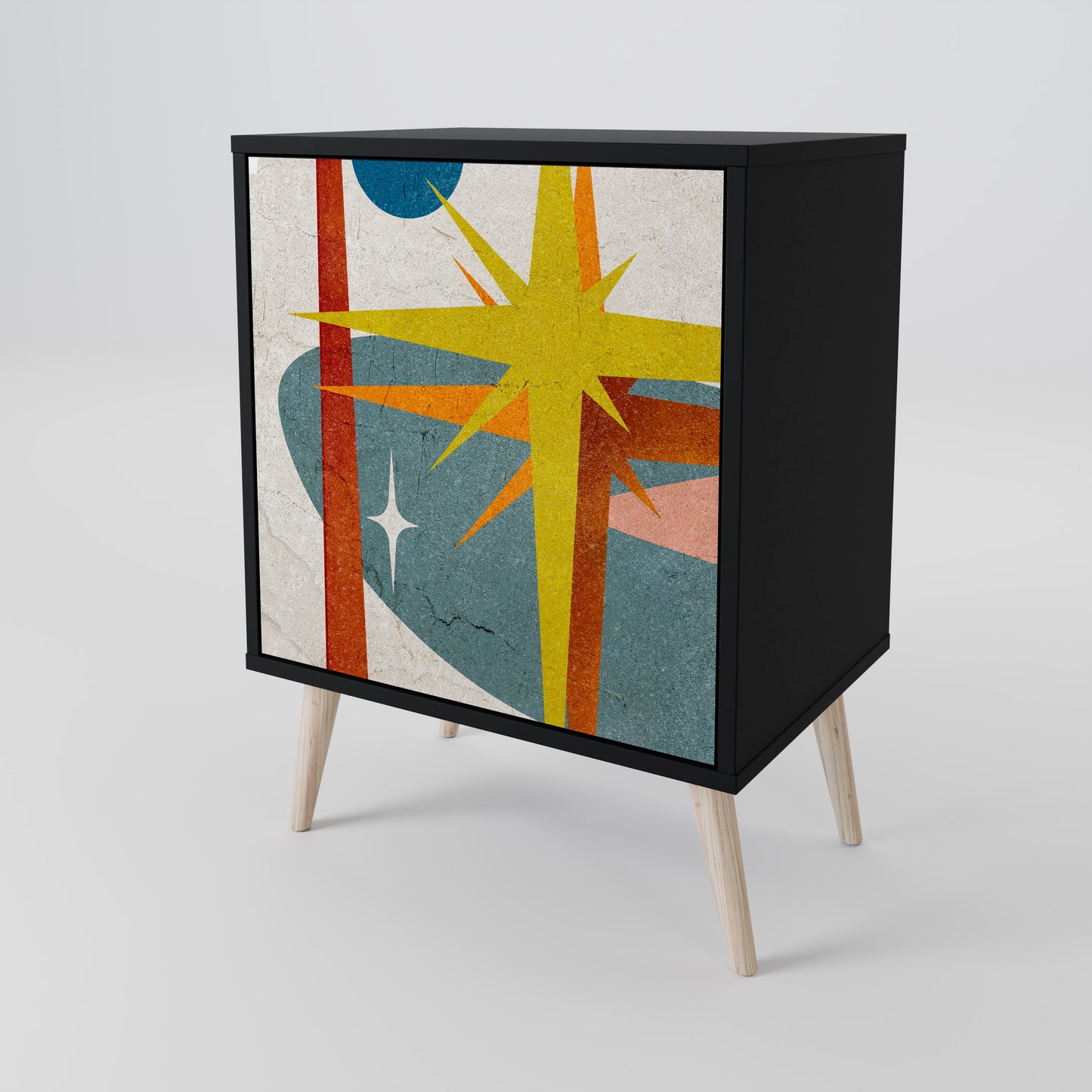 Credenza a 1 anta INTERSTELLAR VIBES con finitura nera