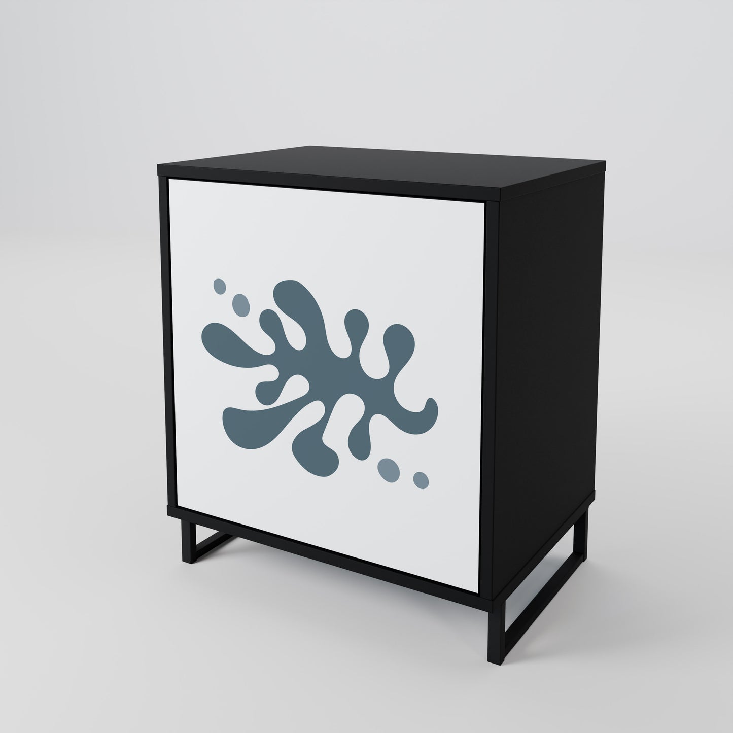 Credenza WONDERLAND VEGETATION a 1 anta con finitura nera