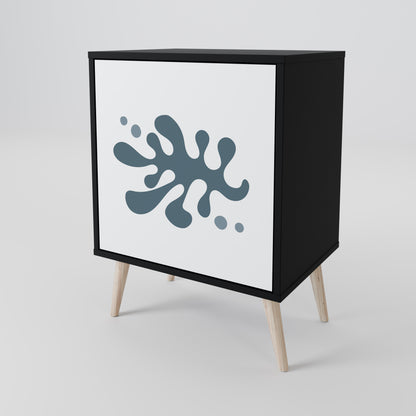 Credenza WONDERLAND VEGETATION a 1 anta con finitura nera