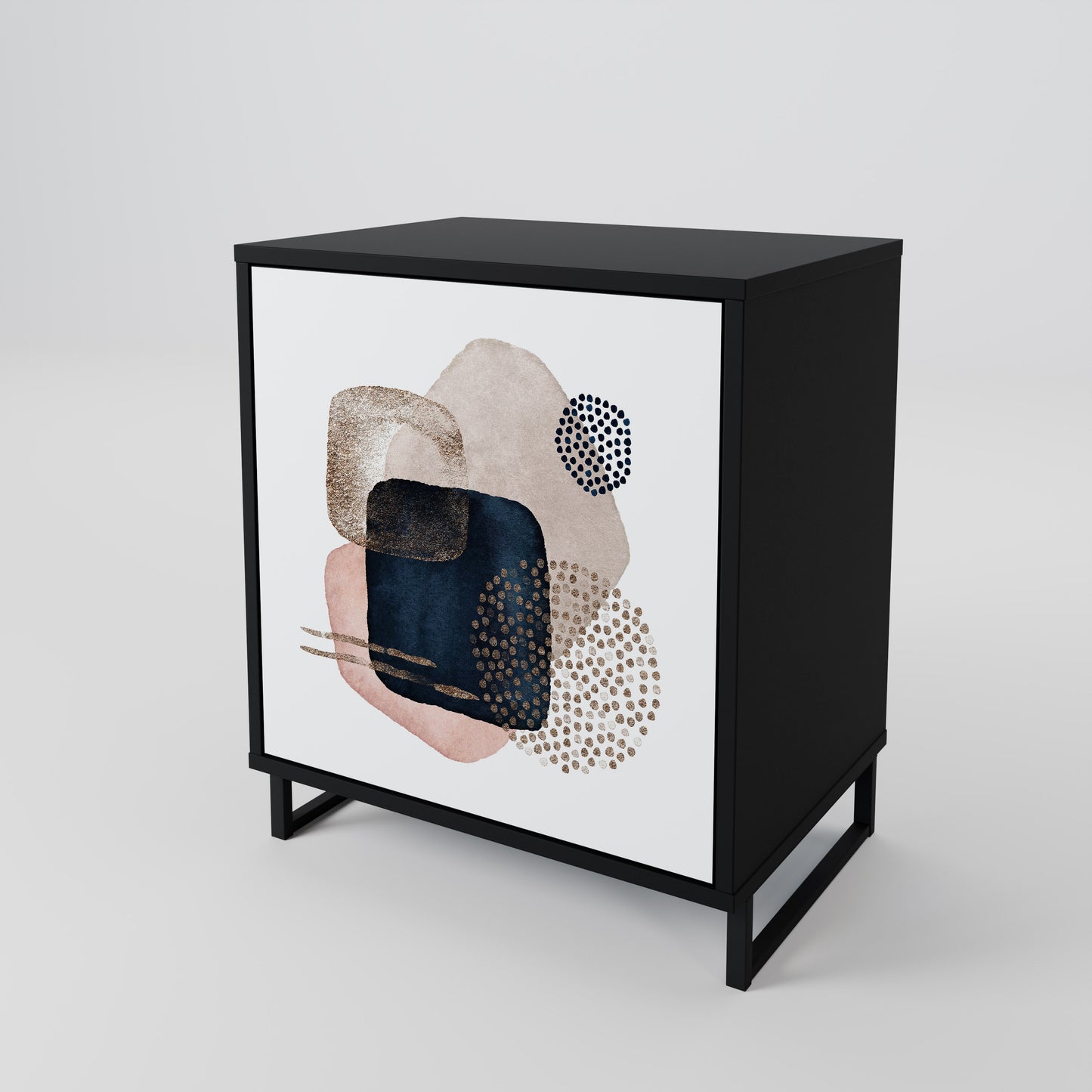 Credenza a 1 anta COLORFUL SHAPES con finitura nera