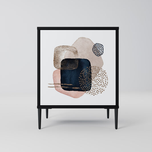 Credenza a 1 anta COLORFUL SHAPES con finitura nera