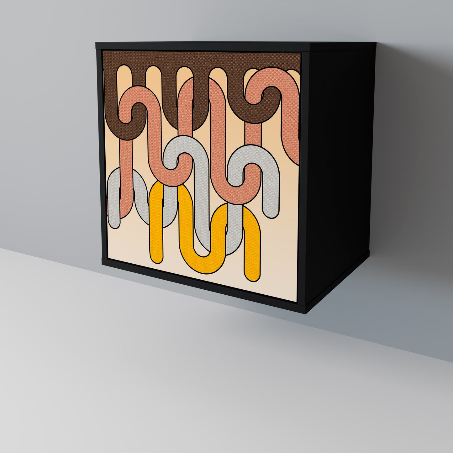 Credenza a 1 anta COLORFUL STRINGS con finitura nera