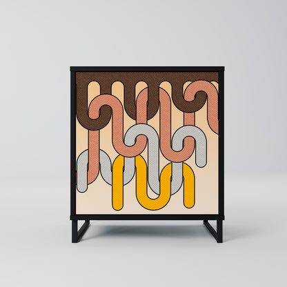 Credenza a 1 anta COLORFUL STRINGS con finitura nera