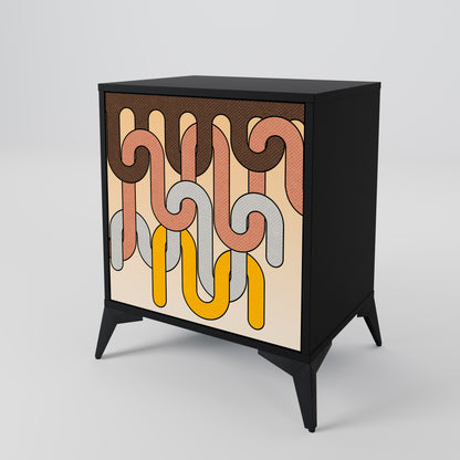 Credenza a 1 anta COLORFUL STRINGS con finitura nera