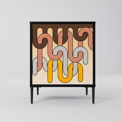 Credenza a 1 anta COLORFUL STRINGS con finitura nera