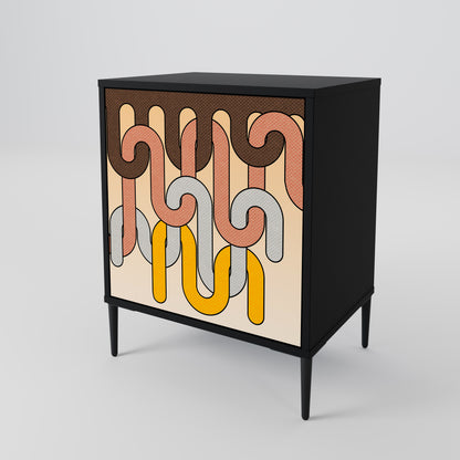Credenza a 1 anta COLORFUL STRINGS con finitura nera