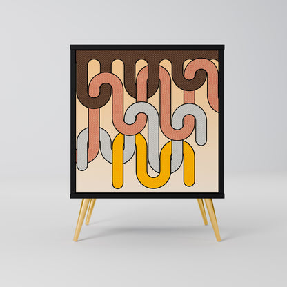 Credenza a 1 anta COLORFUL STRINGS con finitura nera