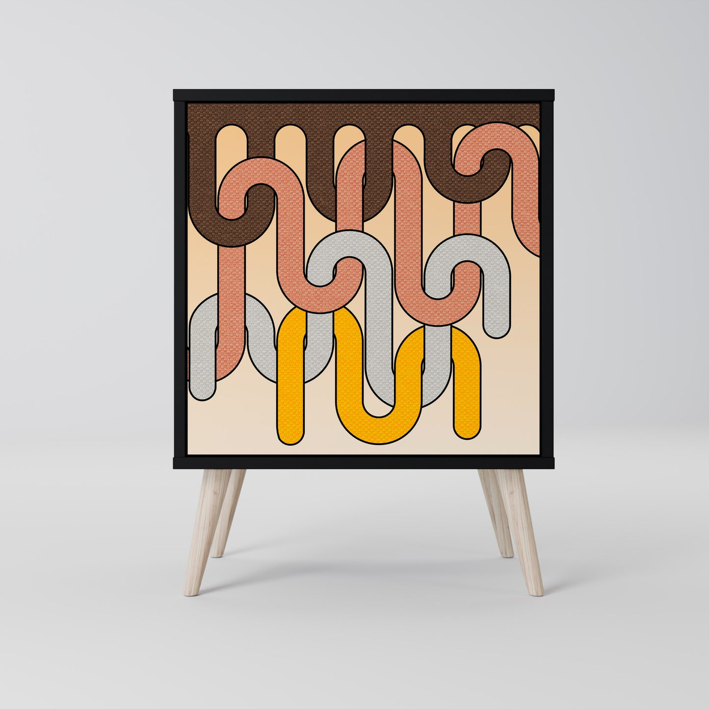 Credenza a 1 anta COLORFUL STRINGS con finitura nera