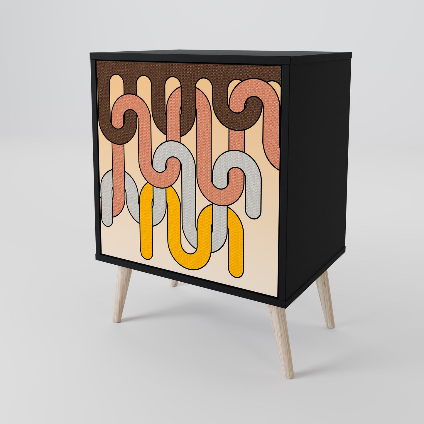 Credenza a 1 anta COLORFUL STRINGS con finitura nera