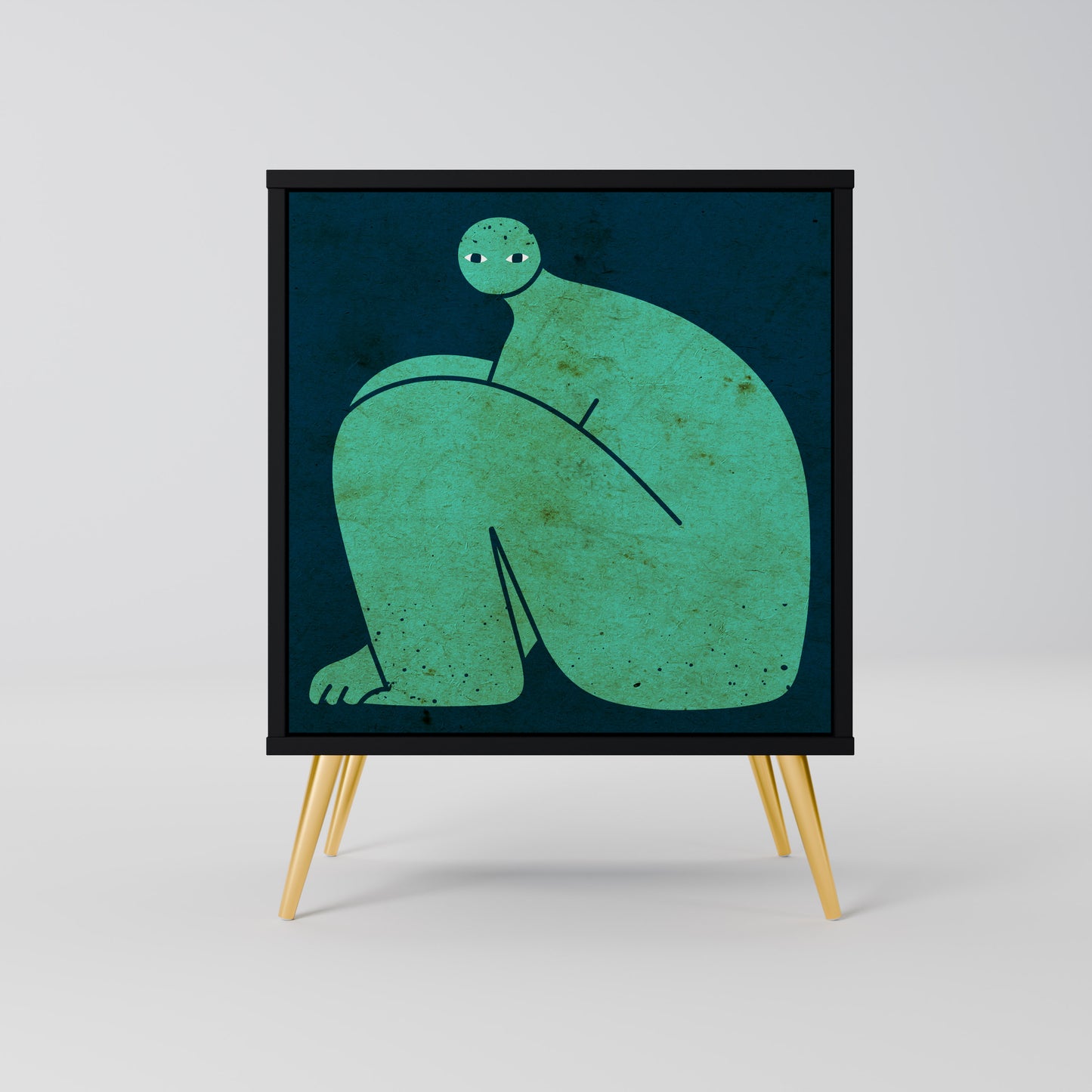 Credenza a 1 anta con finitura nera, INSIEME MA SEPARATAMENTE