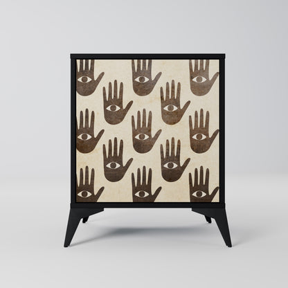 VEDI ALTRO Credenza a 1 anta con finitura nera