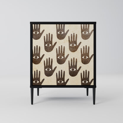 VEDI ALTRO Credenza a 1 anta con finitura nera