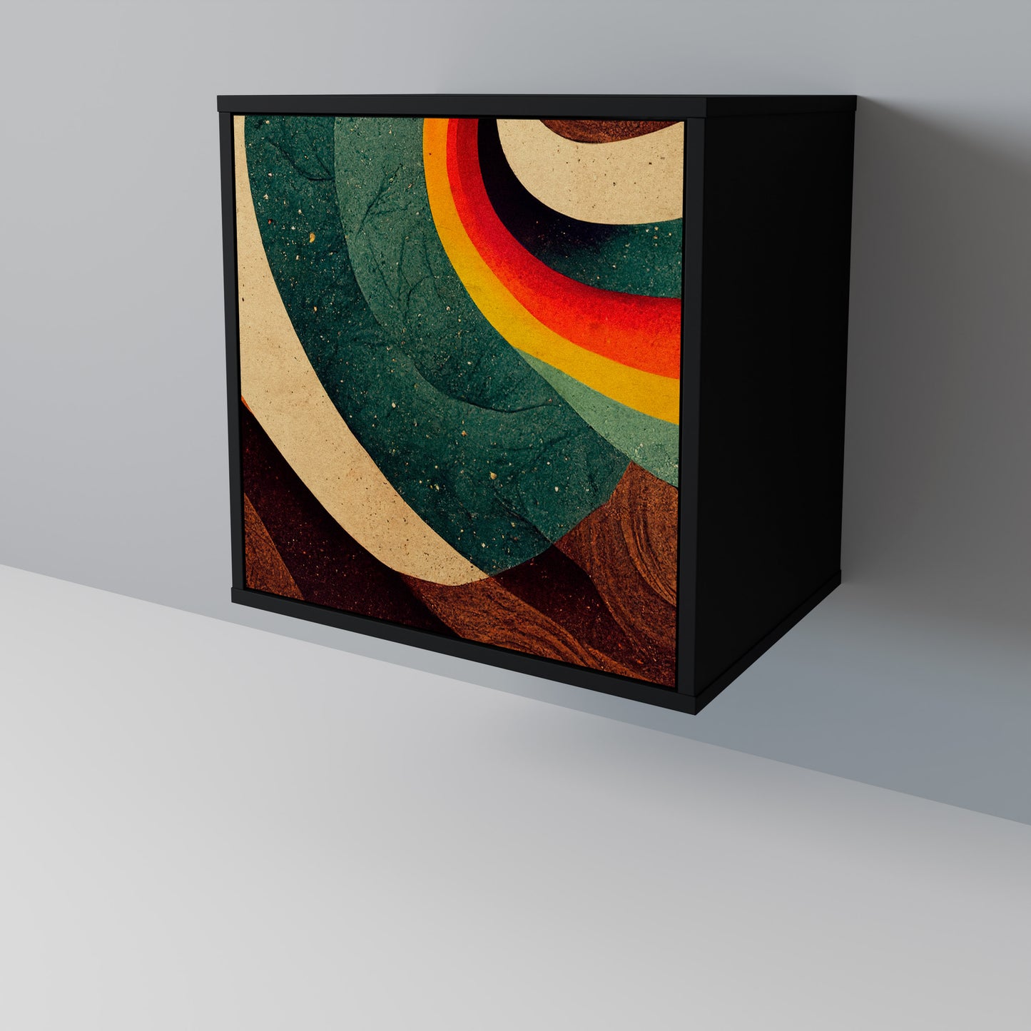 Credenza a 1 anta COLORFUL STRANDS con finitura nera