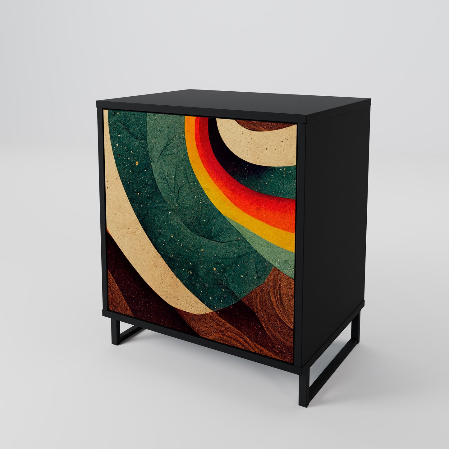 Credenza a 1 anta COLORFUL STRANDS con finitura nera